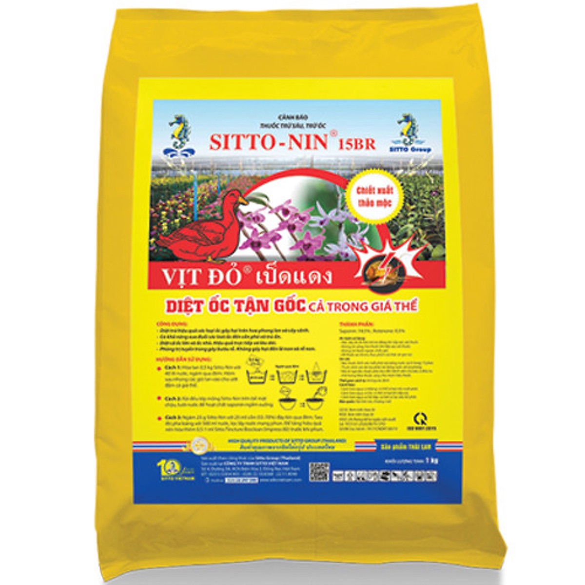 Thảo Mộc Trừ Ốc Sitto-Nin (Vịt Đỏ) Gói 1KG
