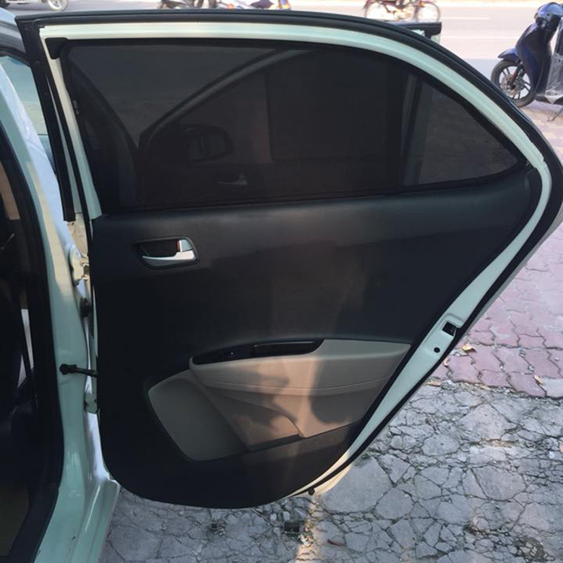 Che nắng nam châm xe Hyundai Grand I10 Sedan 2012-2013-2014-2015-2016-2017-2018-2019-2020-2021, tấm che nắng, bộ 4 rèm che nắng kính sườn dành cho xe Hyundai Grand I10 , loại 1 dày dặn, nam châm cực hút, thiết kế chuẩn form xe