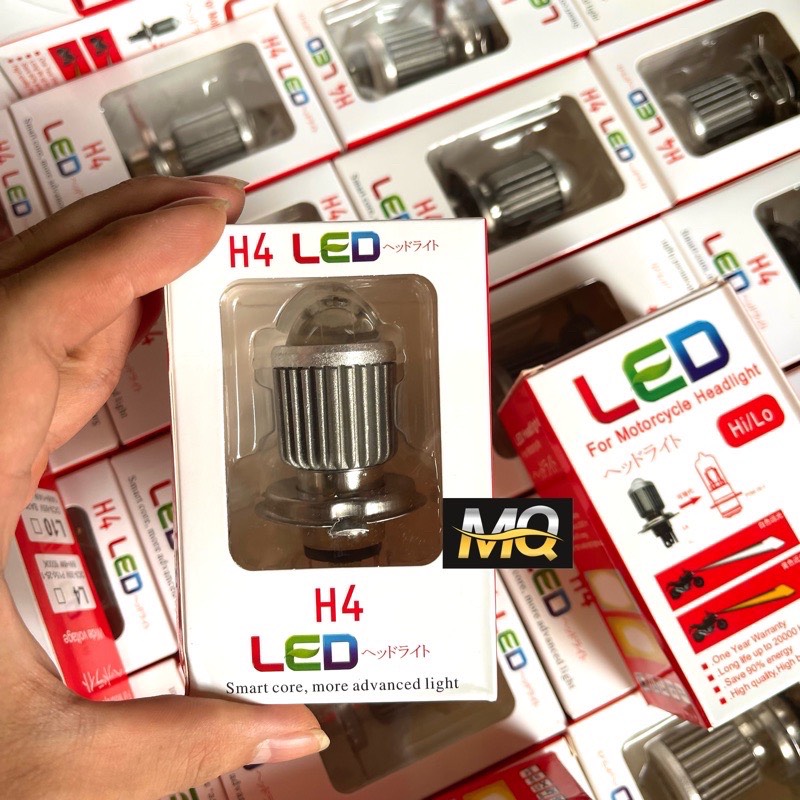 Đèn Pha Bi Cầu Mini Chân H4 Xe Máy Cos Vàng Pha Trắng Chip Mini L2