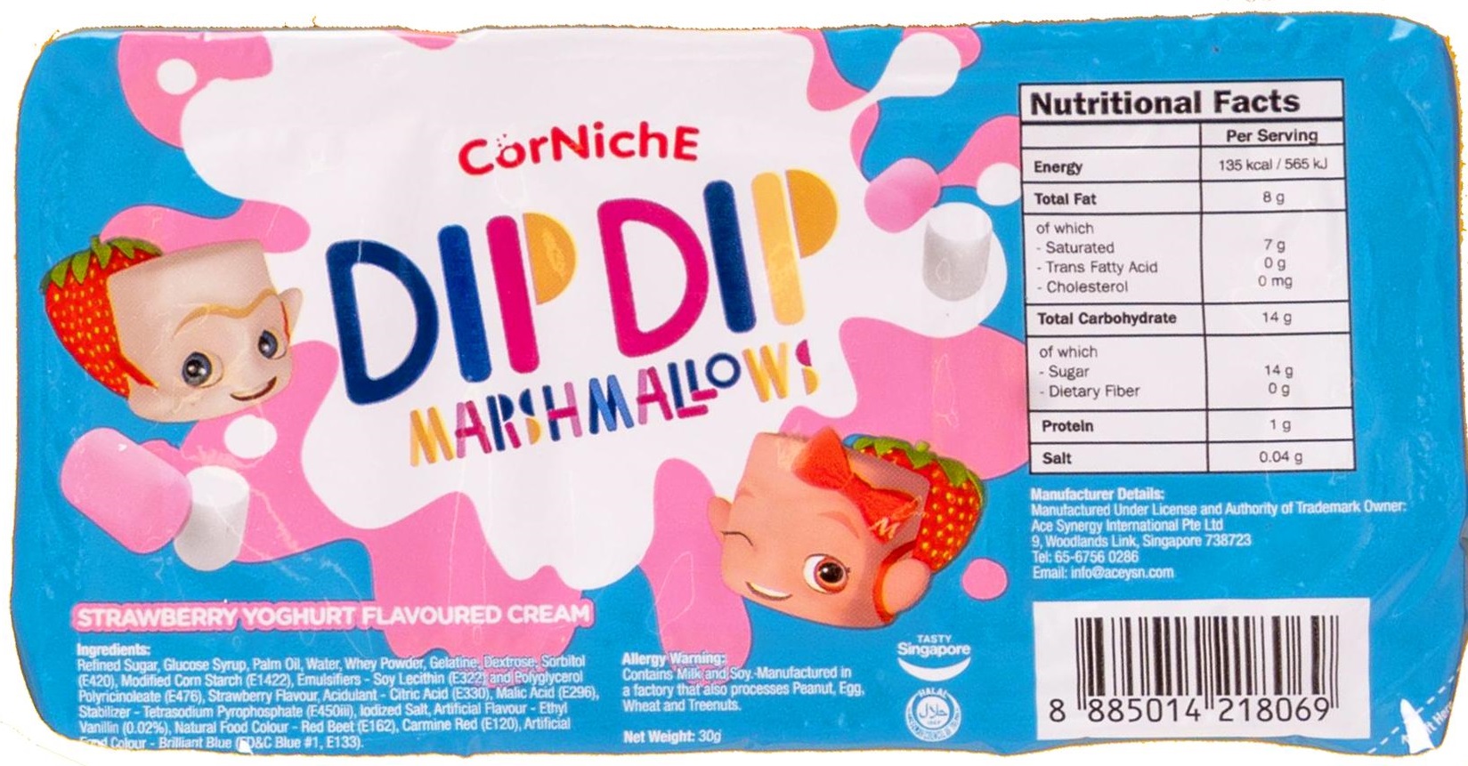 kẹo marshmallows chấm sốt dâu tây 30g