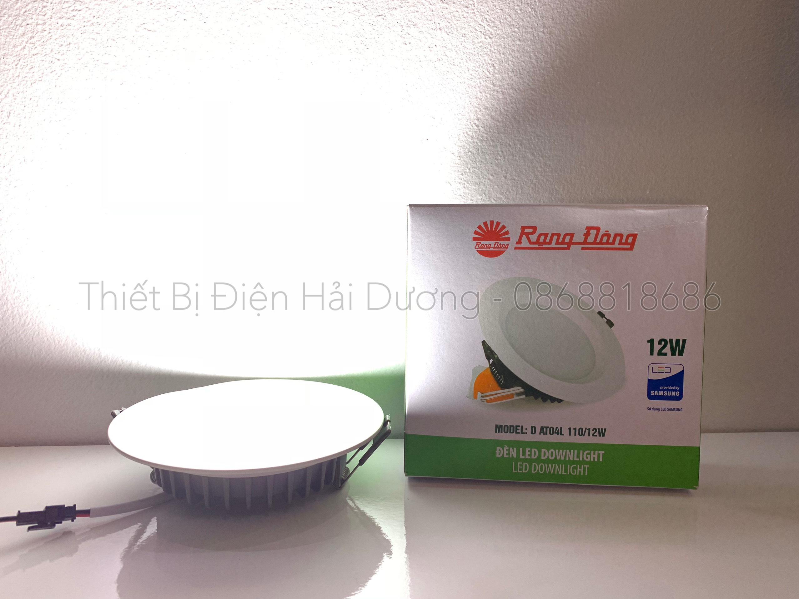 Đèn downlight Rạng Đông led âm trần AT04L 110/12w (Trắng/Vàng) -  Tiết Kiệm Điện - BH 1 Năm
