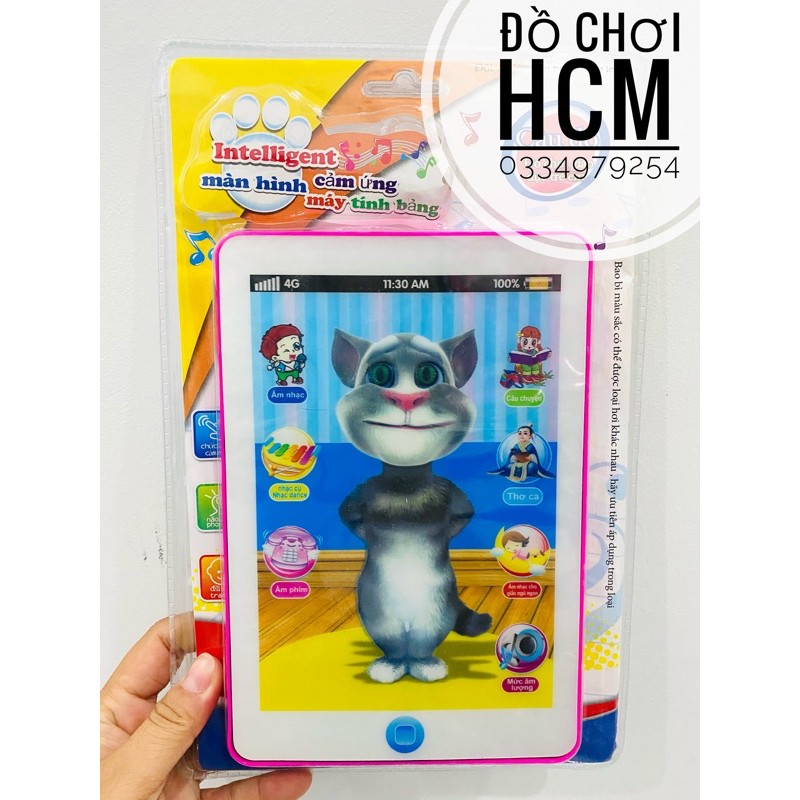 [HCM][TIẾNG VIỆT CÓ CLIP] Đồ chơi ipad/ điện thoại mèo tom thông minh, biết kể chuyện, làm thơ, chơi nhạc, ru bé ngủ
