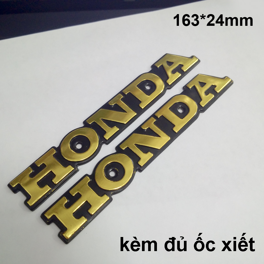 Bộ 2 Tem nhôm HONDA Dài Gắn xe máy