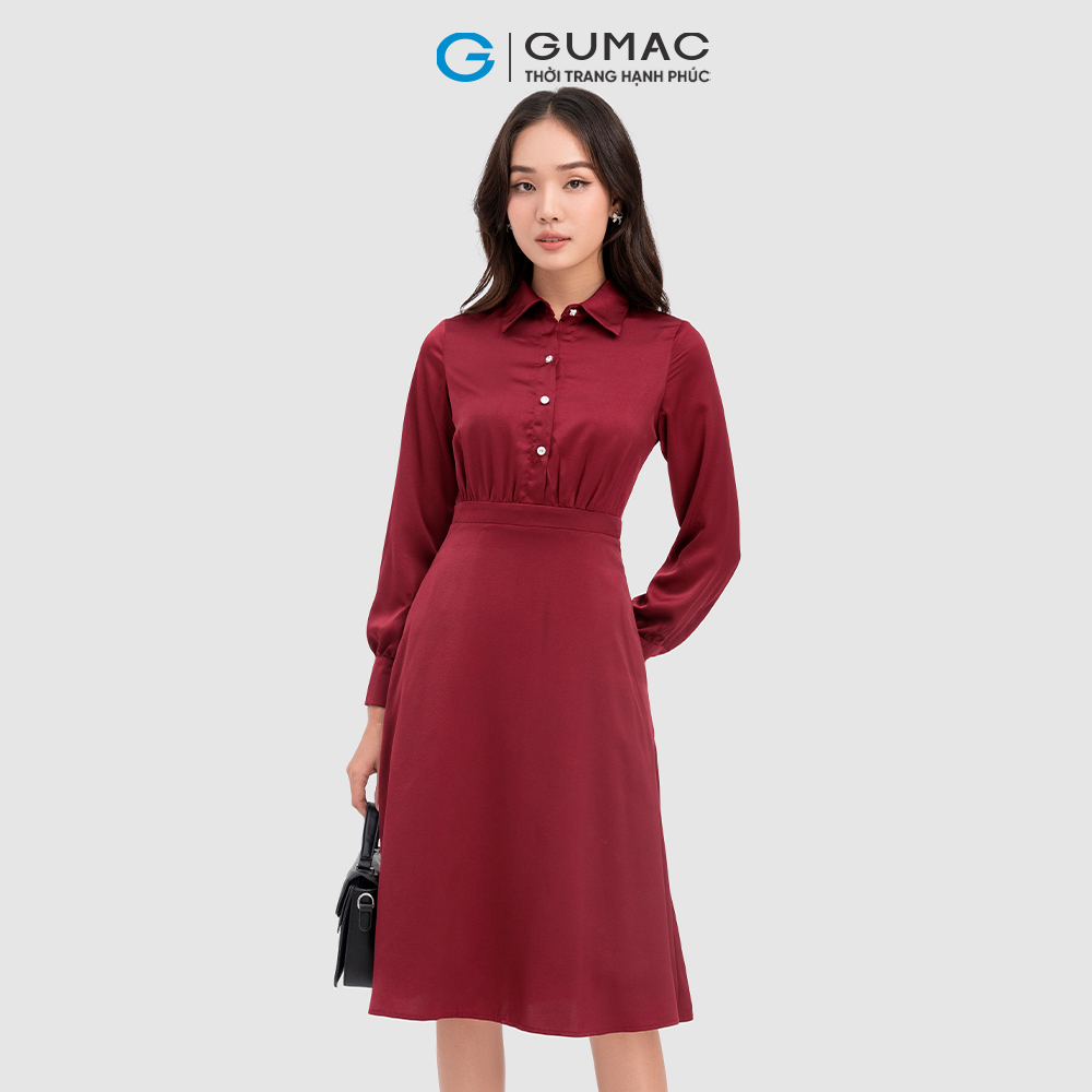 [15 - 17.5 | TẶNG QUÀ đơn từ 499K] Đầm sơ mi phom A thời trang GUMAC DC11098