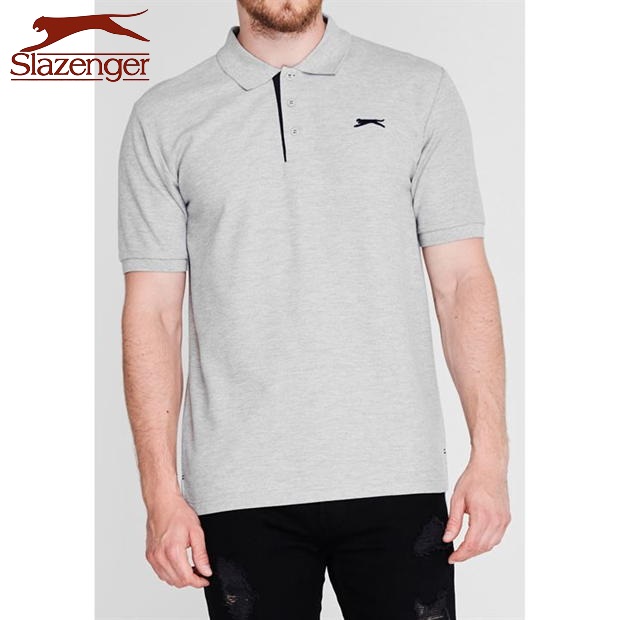 Áo Thun Polo Nam Slazenger Plain (màu Grey Marl) - Hàng size UK