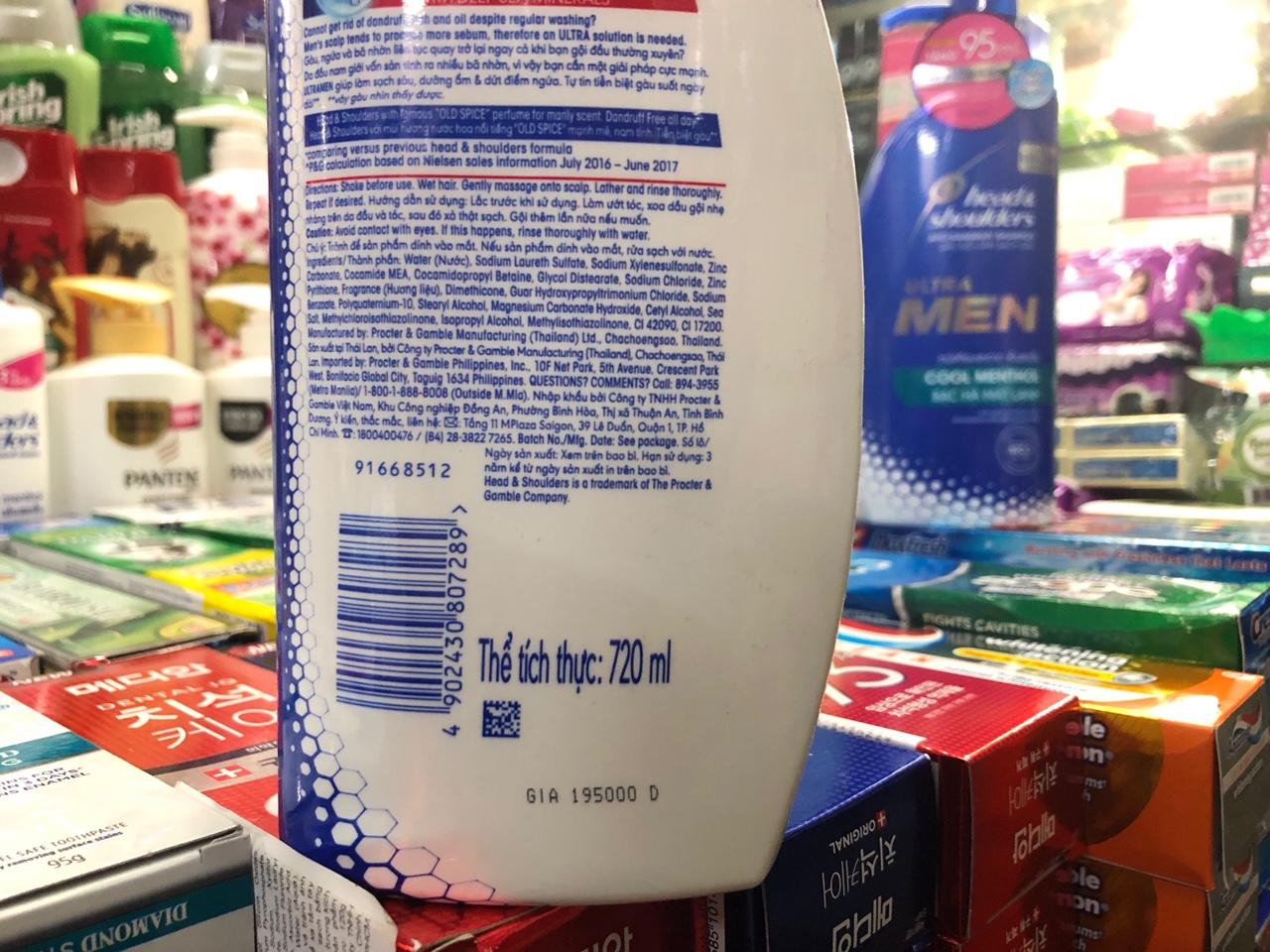 DẦU GỘI HEAD & SHOULDER ULTRA MEN 720ML