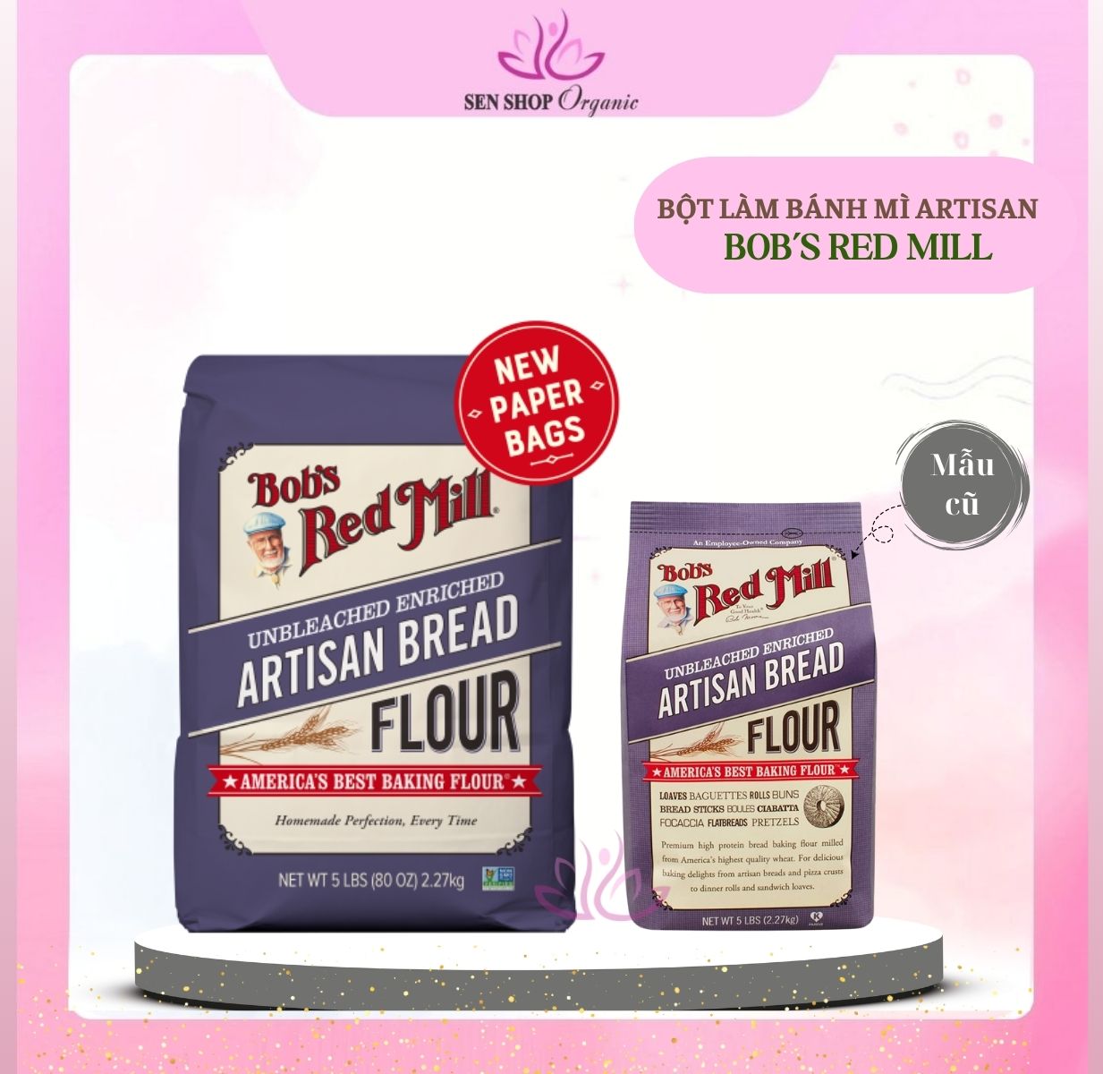Bột Artisan làm bánh mì (bột số 13) Bob's Red Mill - Artisan Bread Flour Bob's Red Mill - 2.27kg