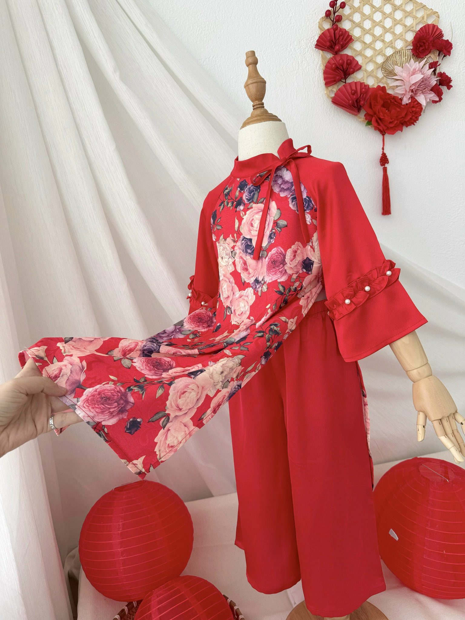 [NEW ARRIVAL] ÁO DÀI GẤM NGỌC HOA BÉ GÁI
