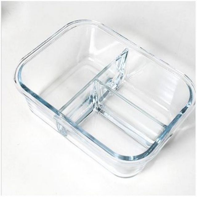 HỘP THỦY TINH CHIA 2 NGĂN - 3 NGĂN TIỆN LỢI ĐỰNG CƠM VÀ THỨC ĂN MANG ĐI LÀM, CÓ THỂ BẢO QUẢN TRONG TỦ LẠNH HOẶC LÒ VI SÓNG, DUGN TÍCH 1000ML - HOP THUY TINH CHIA NGAN CO NAP DUNG THUC PHAM AN TOAN