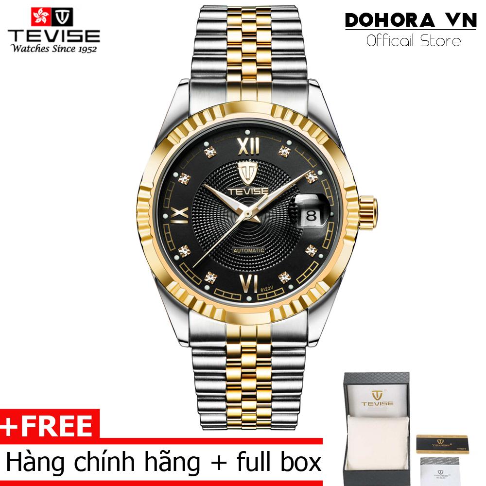 Đồng hồ nam cao cấp cơ tự động Automatic Tevise R13 dây đúc đặc không gỉ kính Sapphire(Cập nhật 2019)