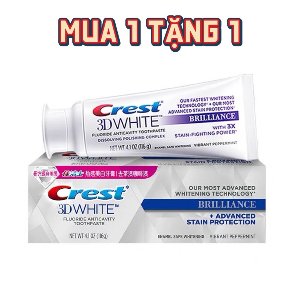 (Có sẵn ) KEM ĐÁNH RĂNG CREST 3D WHITE 116g