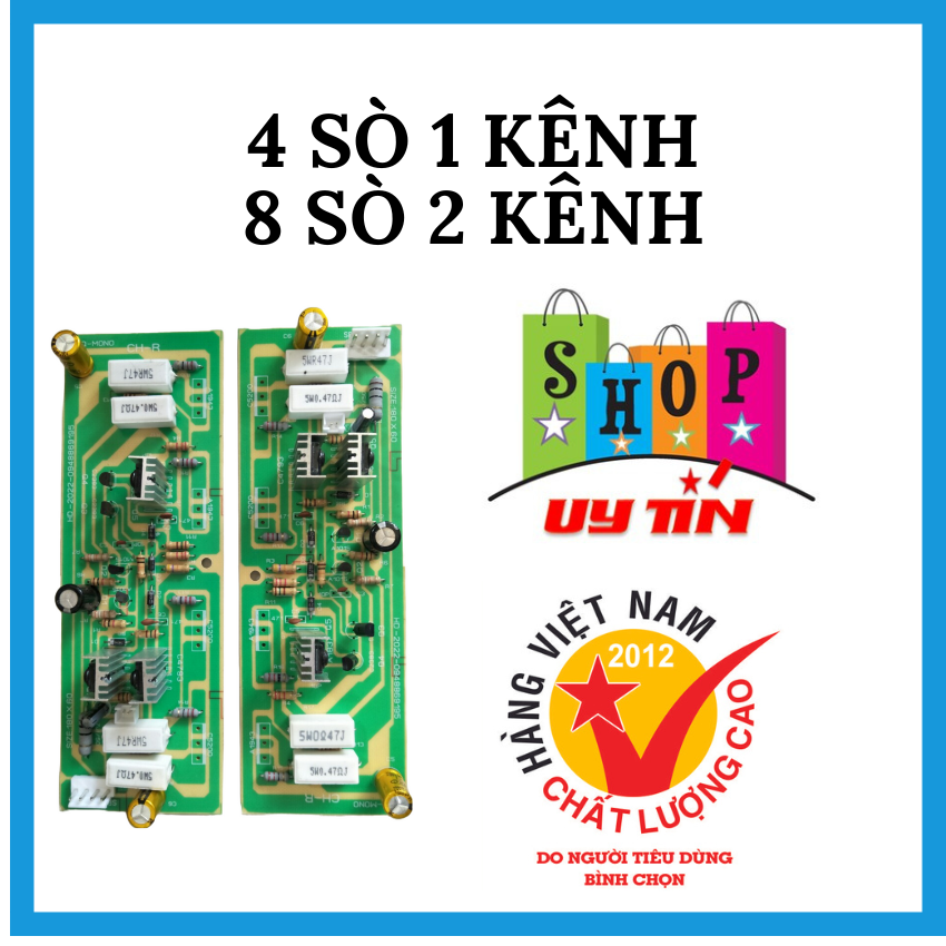 Mạch công suất 8 sò 2 kênh  cực hay ( 2 bo)