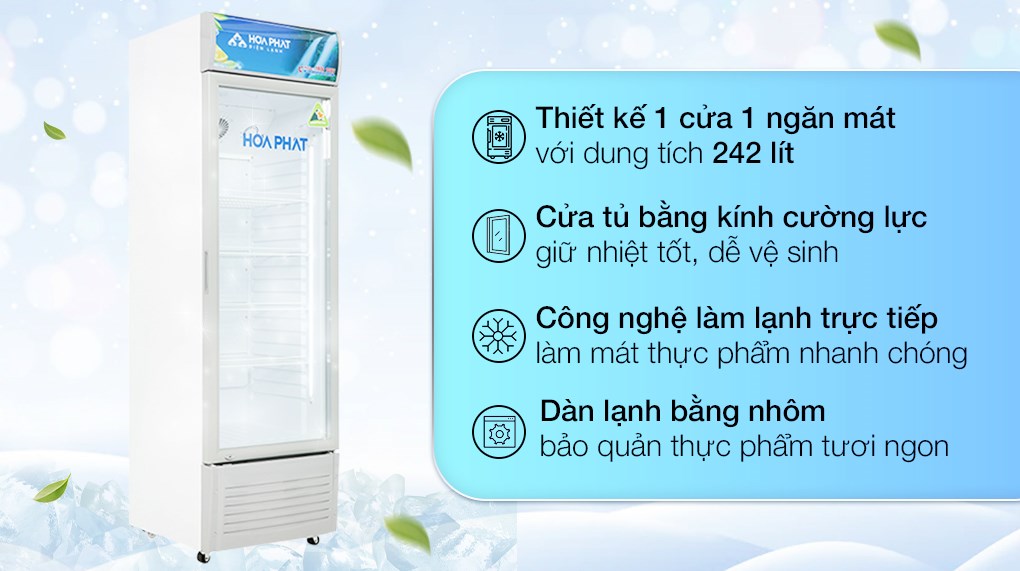[TRẢ GÓP 0%] Tủ mát Hòa Phát 242 Lít HSC 600F1R1 (Giá áp dụng giao tại HN, HCM& các tỉnh liên hệ shop)