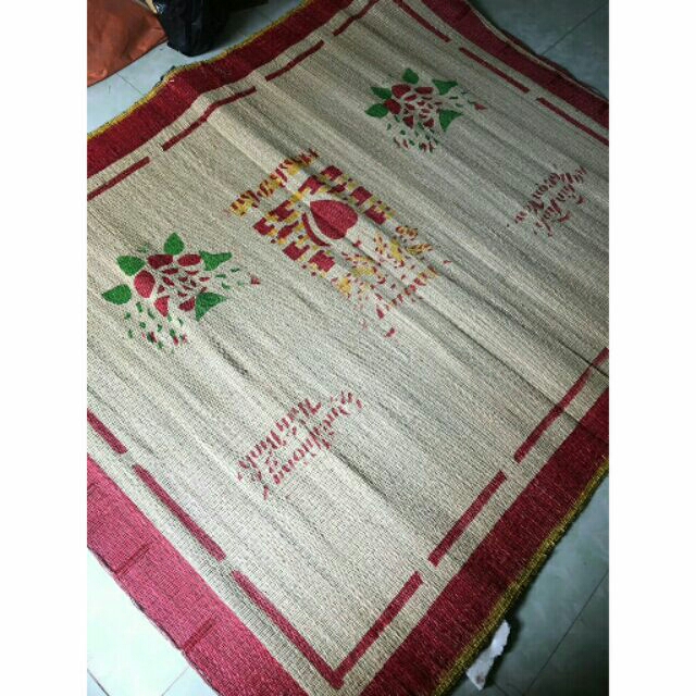 chiếu cói in hoa giá rẻ 1m6x2m