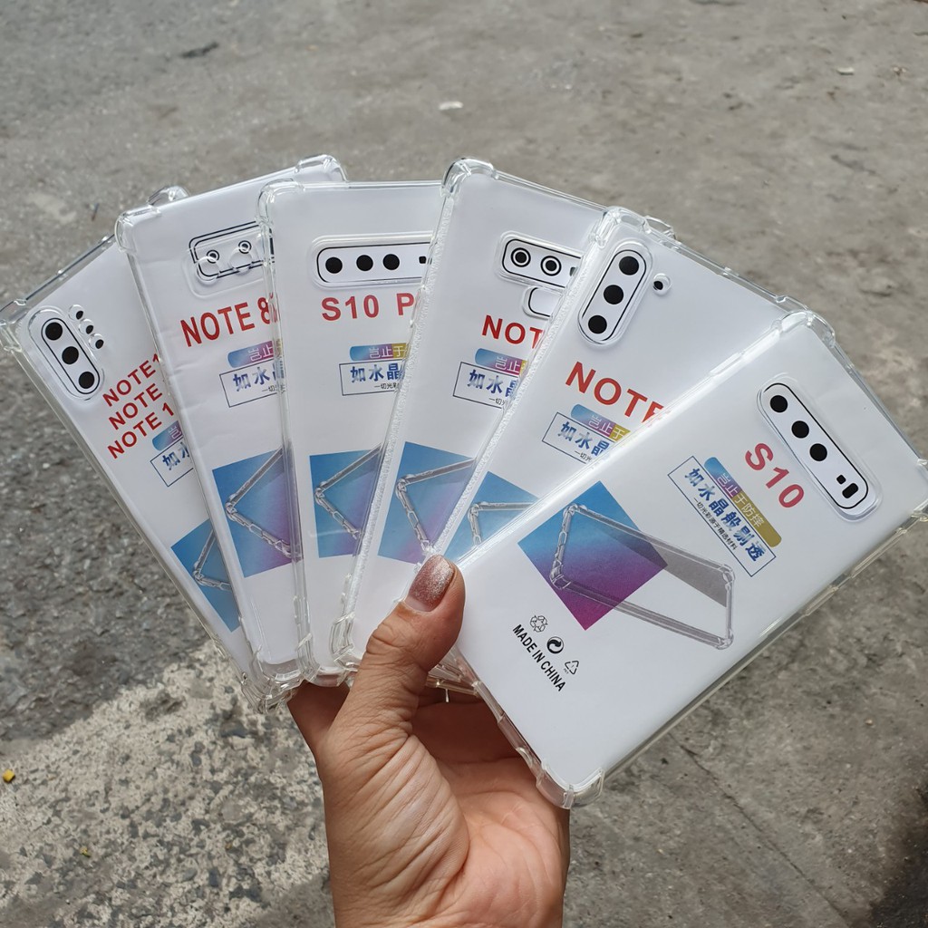 Ốp lưng chống sốc trong suốt 4 góc cho samsung note 8/ note 9/ note 10/ note 10 plus/ s10/ s10 plus chống sốc chống va đập