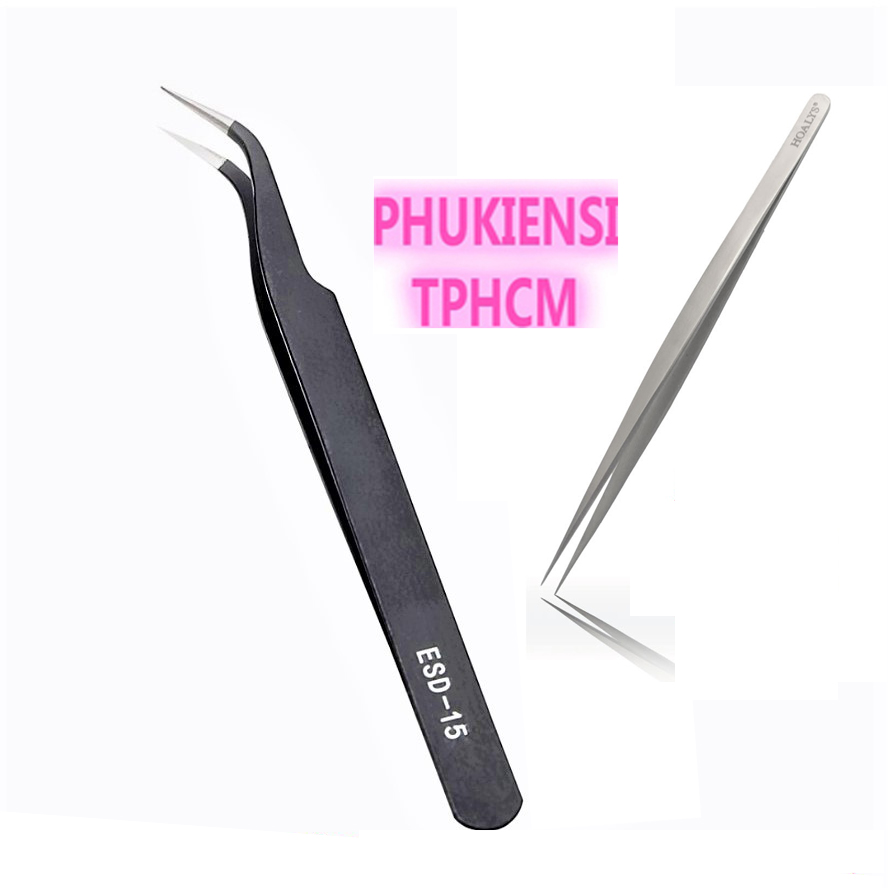 Bộ 2 Nhíp Gắp Linh Kiện Điện Tử Gooi ( 1 Cong - 1 Thẳng )