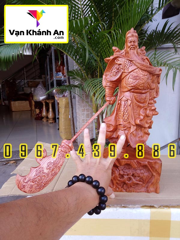 Tượng Quan Công gỗ hương cao 40cm - Tượng Phong Thủy Để Bàn - Quà Tặng Ý Nghĩa - Trang Trí Bàn Làm Việc - Trang Trí Nhà Cửa Decor