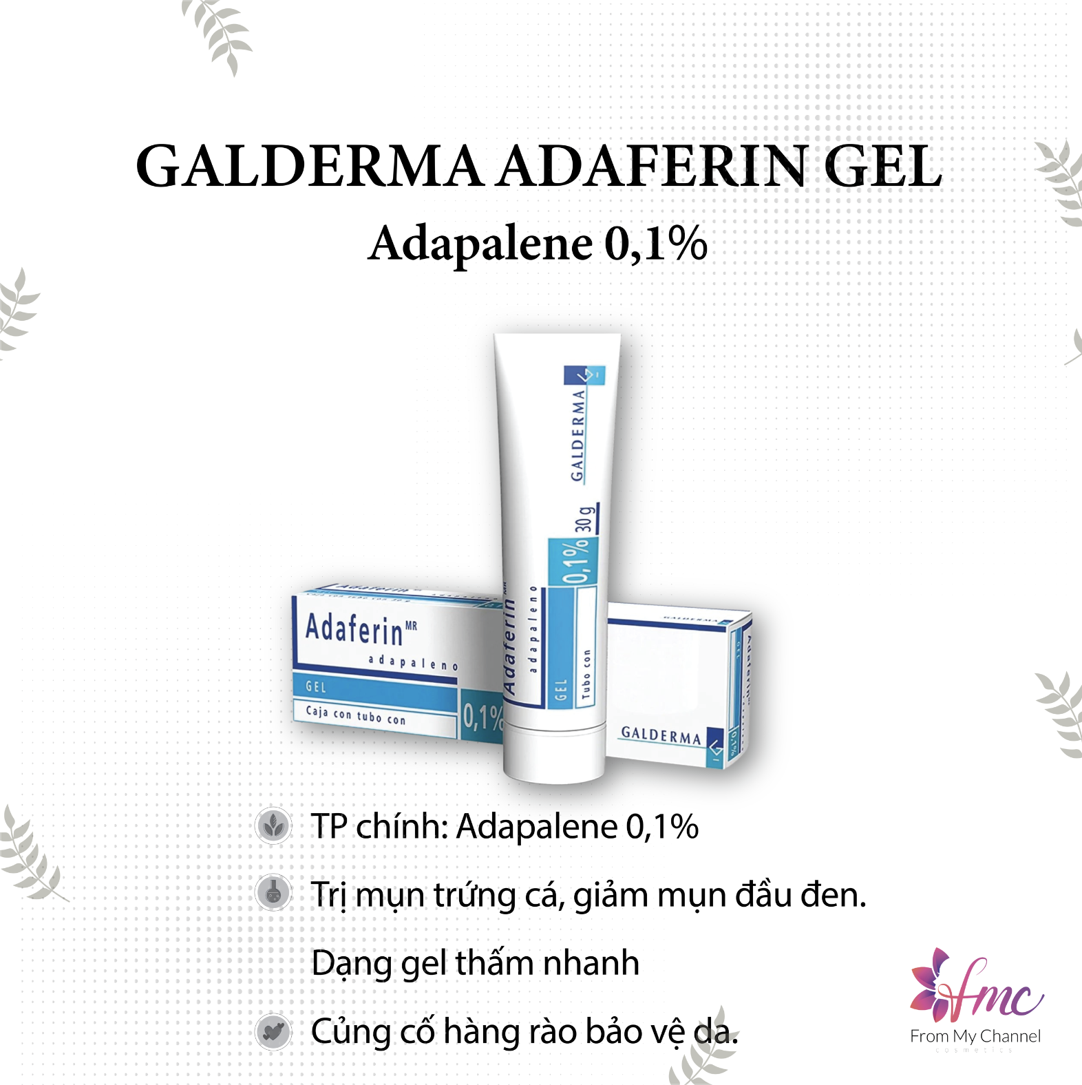 Adapalene gel adaferin 0,1% - 15 gam