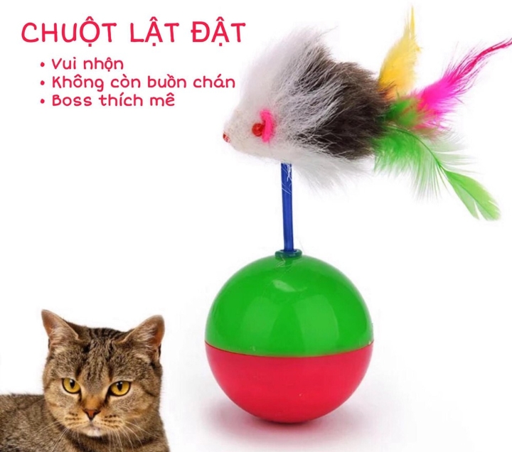 Đồ chơi Chuột Lật Đật Lông Vũ cho mèo