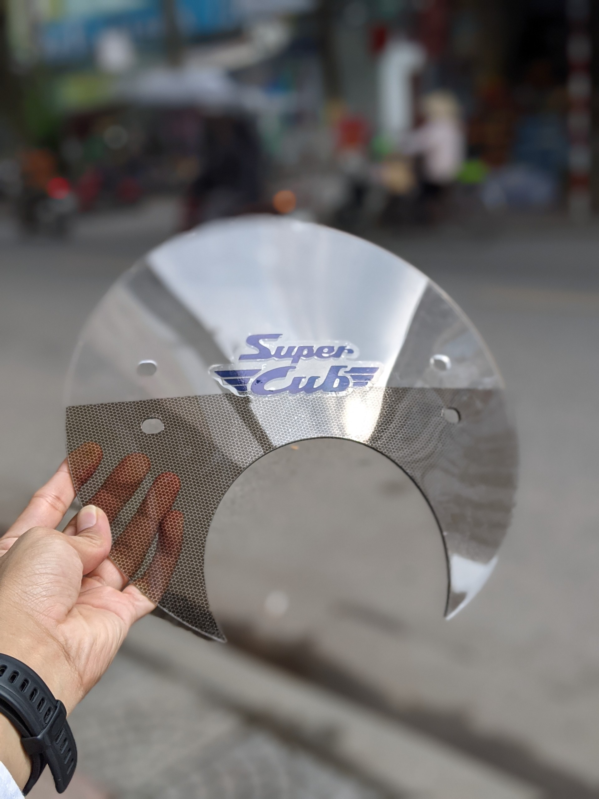 Kính chắn gió xe cub đèn tròn (Moony Fairing)