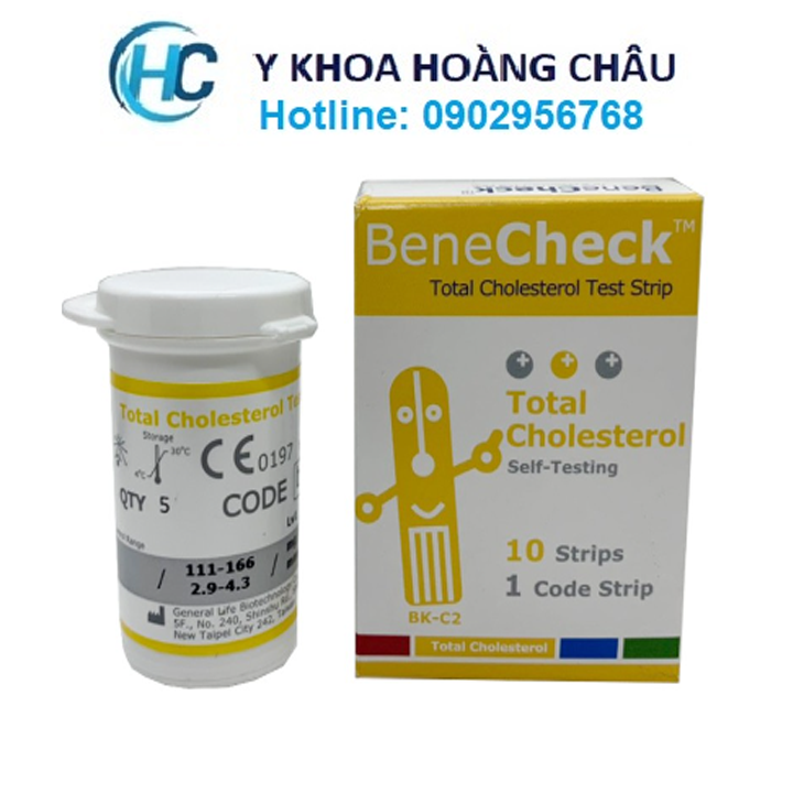 Que thử mỡ máu Cholesterol Benecheck plus 3 in 1 (10 que)