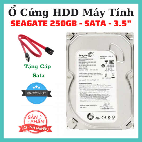 Bảng giá Ổ Cứng 250GB Seagate HDD PC  - Chuẩn SATA - BH 01 Năm - Chính Hãng (NEW) hỗ Trợ Cài WIn 10 - Tặng Cáp Sata Phong Vũ