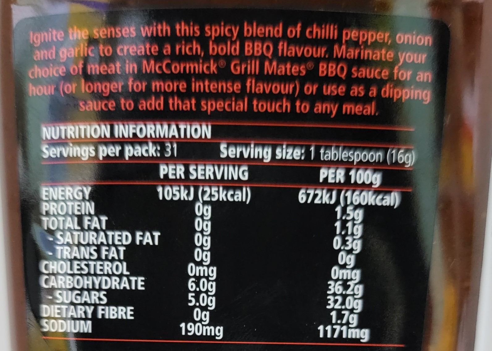 [Chai 500g - CHILLI & PEPPER] XỐT CHẤM ƯỚP ĐỒ NƯỚNG VỊ ỚT [Thailand] MCCORMICK BBQ Chilli & Pepper Sauce (halal)