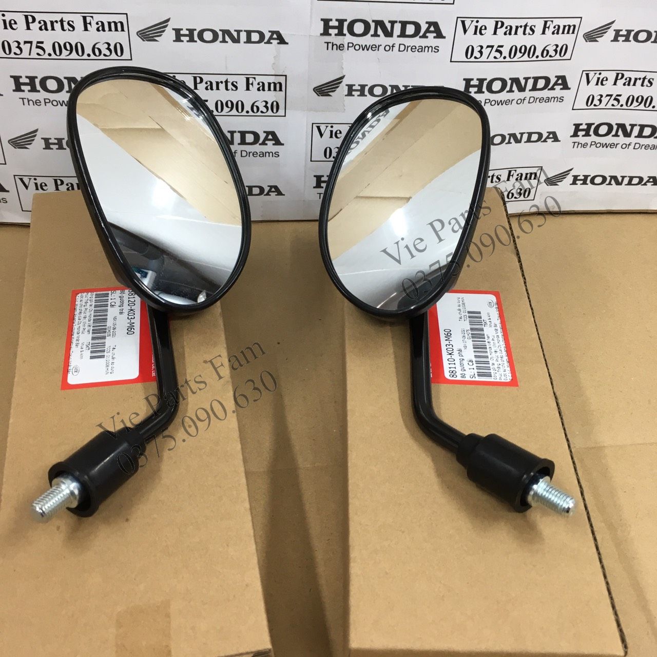 Bộ gương kính chiếu hậu air blade 110 click 110 , hàng din honda mới 100%