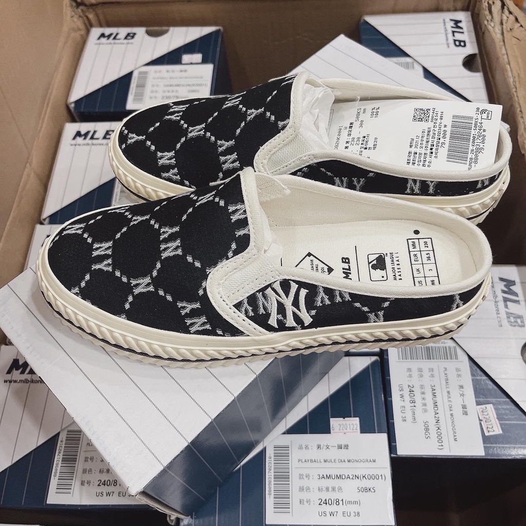Giày Mlb Đạp Gót Mule Monogram Diamond -  Mule New York Yankees