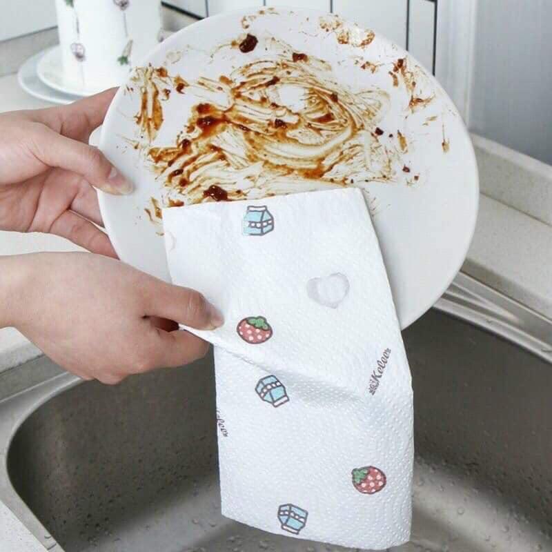 Giấy Cuộn Lau Đa Năng Nhà Bếp Hoa Mẫu Mới