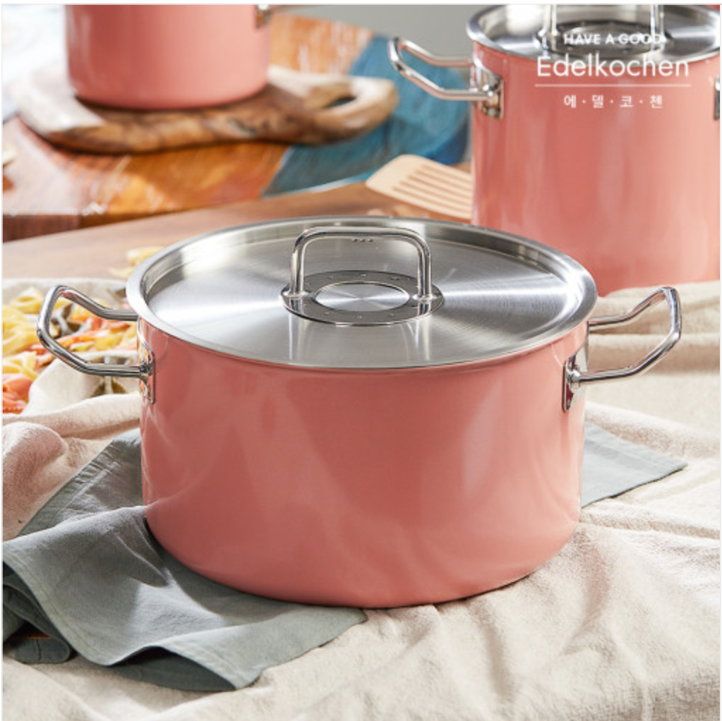 [HCM]Bộ Nồi & Quánh Edelkochen Solid Hồng size 16cm & 20cm