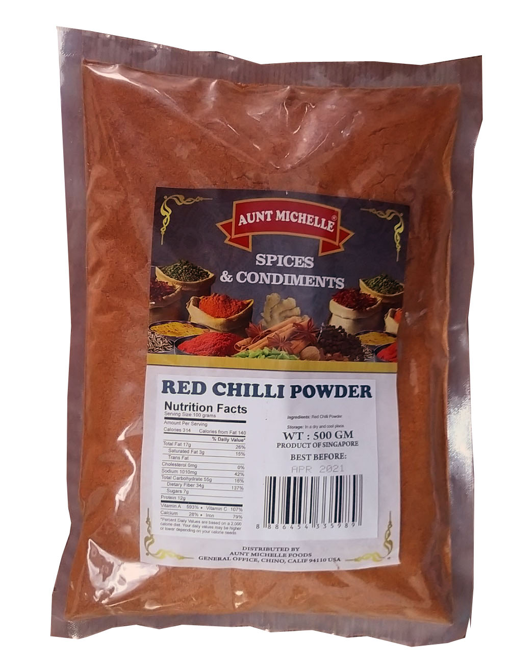 Bột Ớt Cay hiệu A/M Red Chilli Powder 500g
