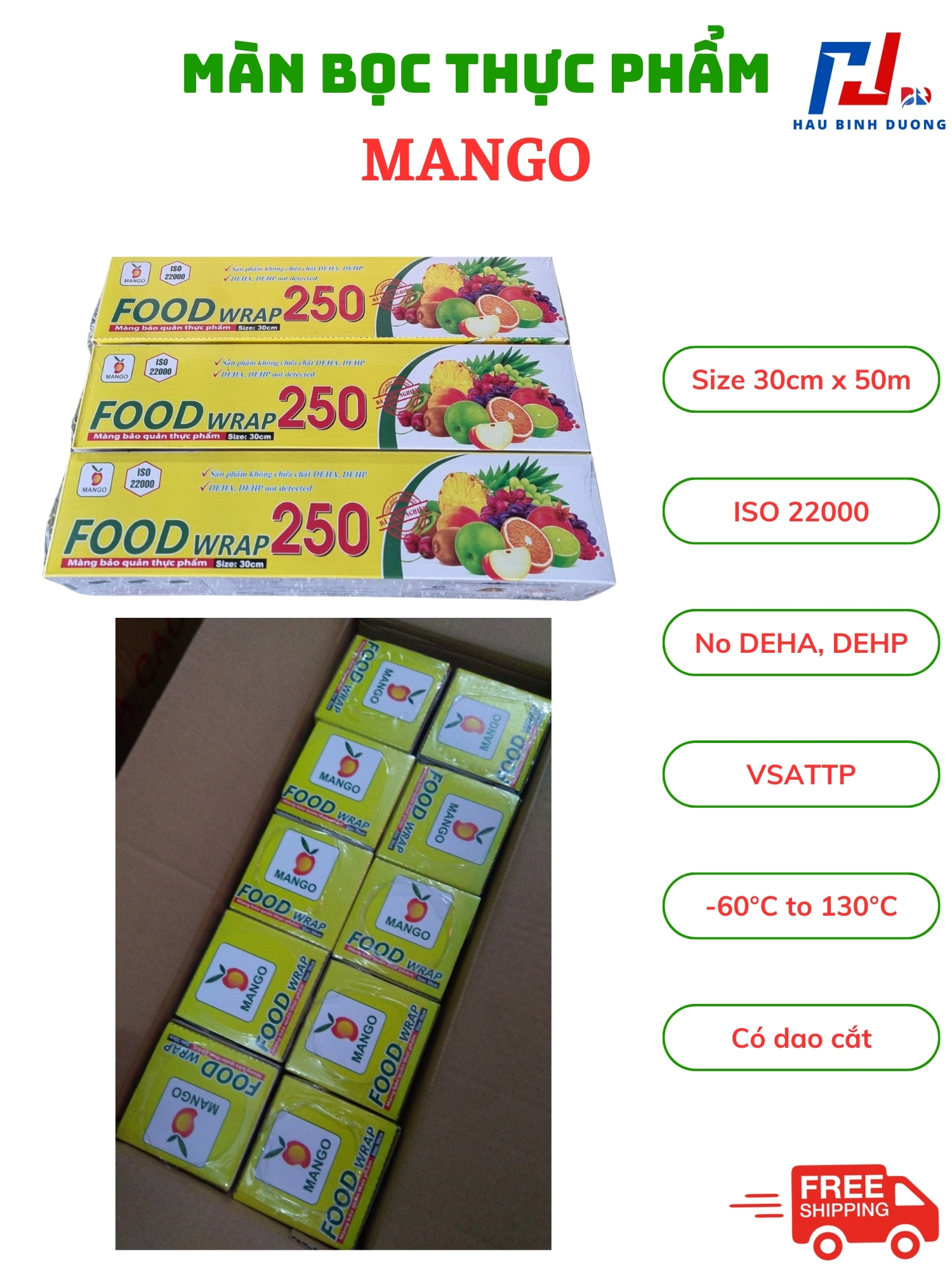 Màng bọc thực phẩm MANGO 30cm x 50mét