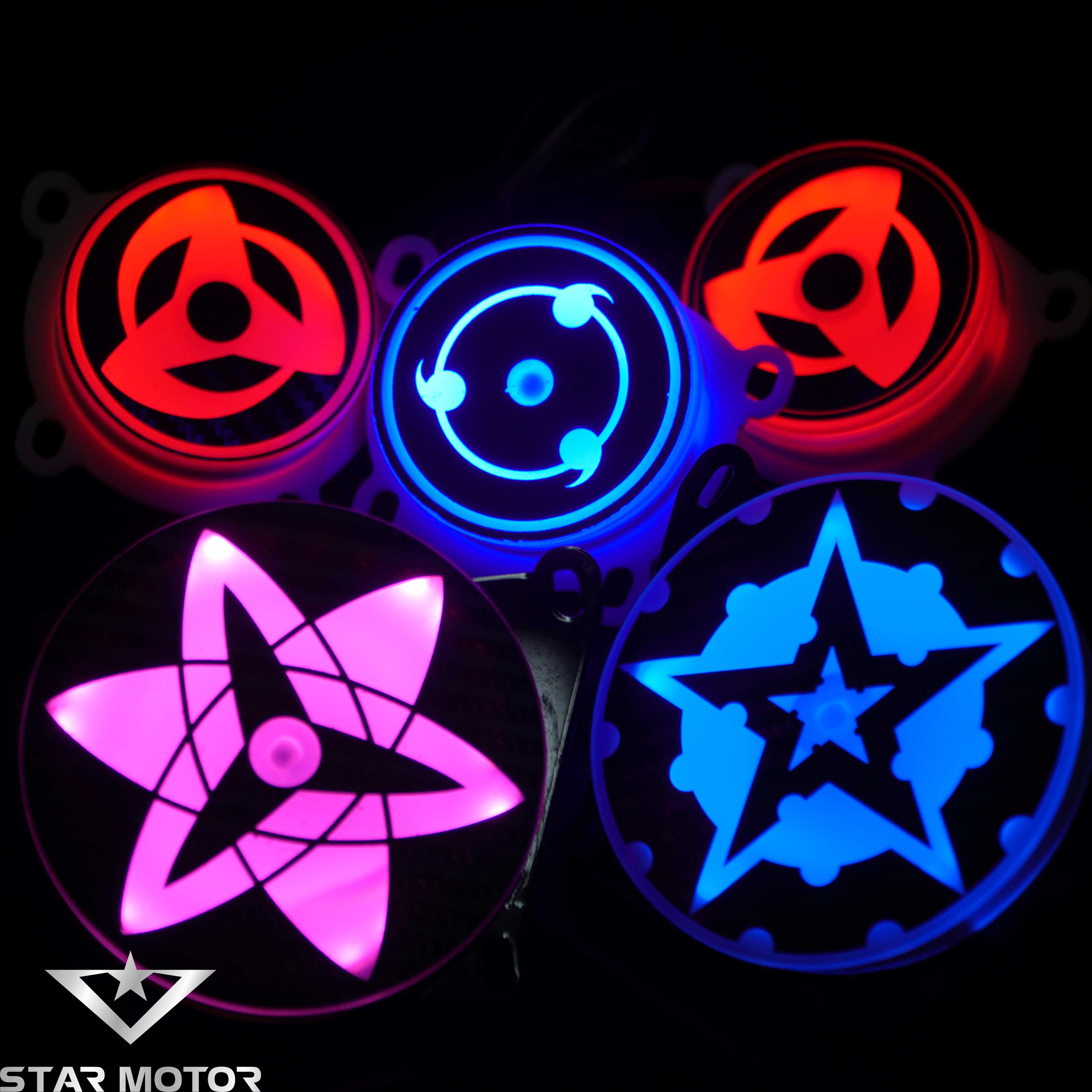 Đèn Led xoay Sharingan gắn trang trí đèn pha xe máy