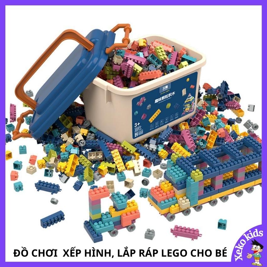 Bộ đồ chơi lego xếp hình, ghép hình trí tuệ cho bé trai và bé gái 3 4 5 6