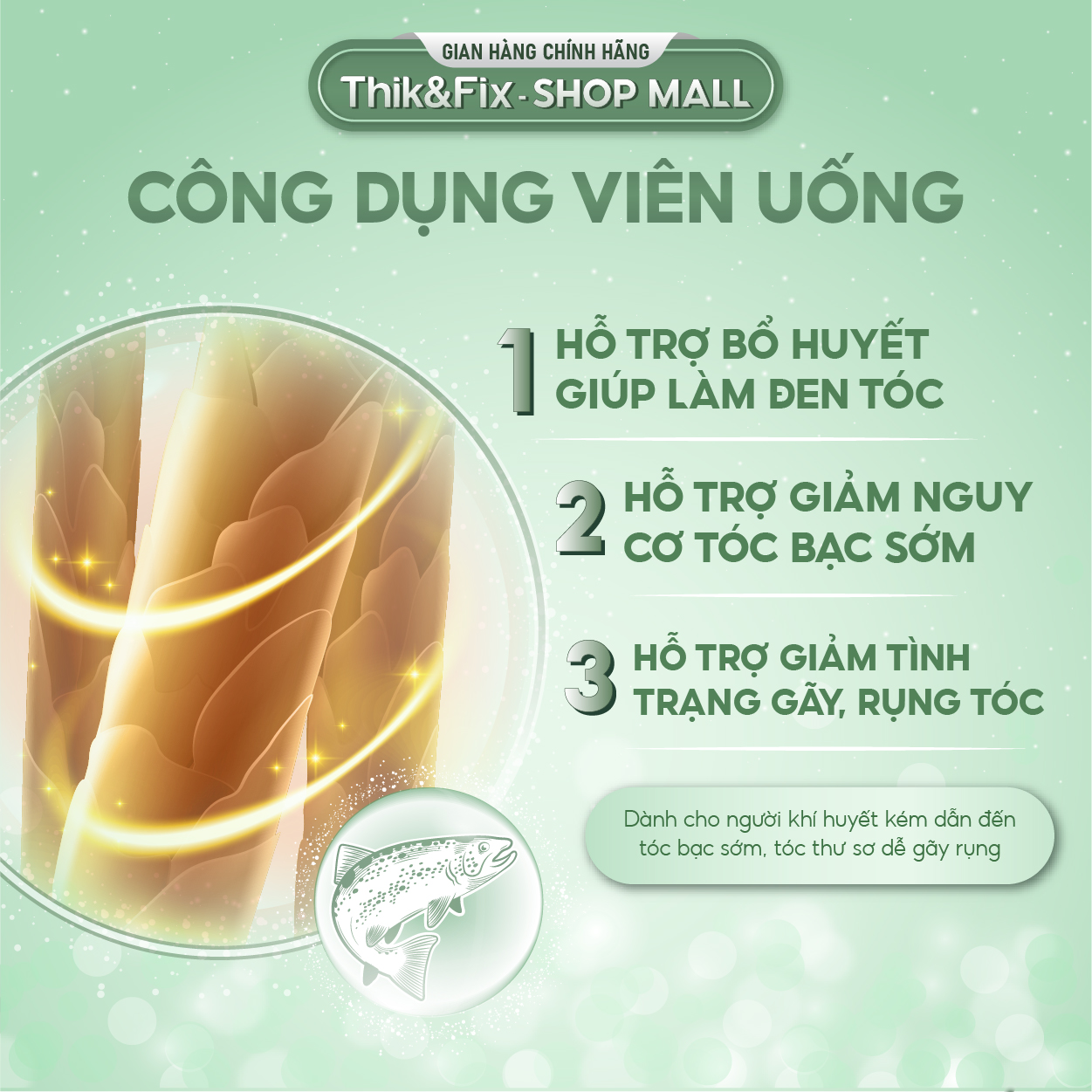 Viên uống mọc tóc thảo dược TKIK&FIX (30 viên nang/hộp)