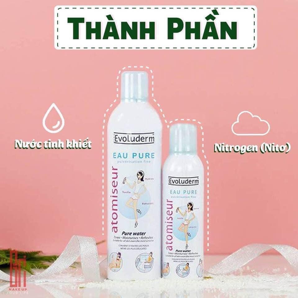 Xịt khoáng Evoluderm Pháp cấp ẩm làm dịu da 150ml