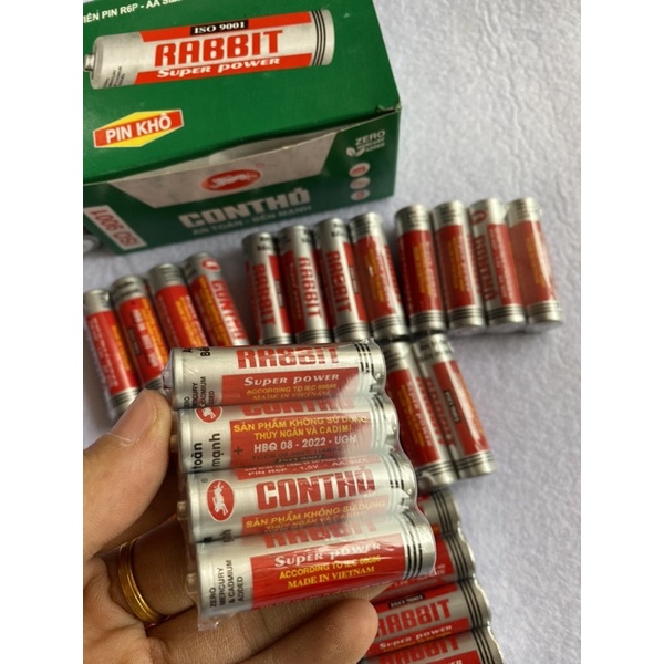 Vỉ 4 cục pin tiểu con thỏ AA 1,5V