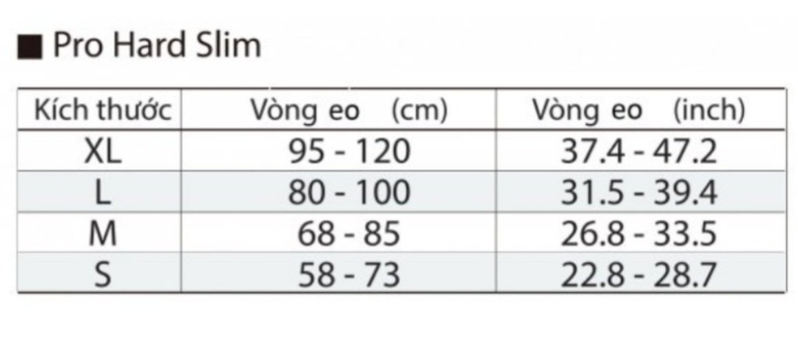 Đai hỗ trợ cột sống Pro Hard Slim BONBONE - (Đen) các size
