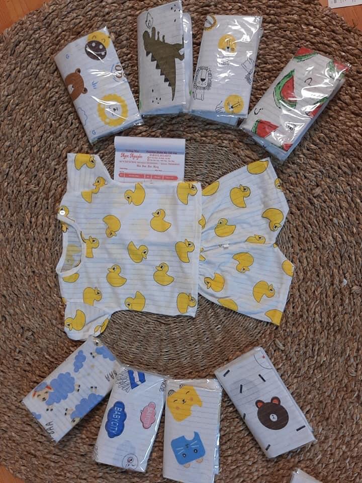 COMBO 5 bộ coton giấy cộc tay cho bé