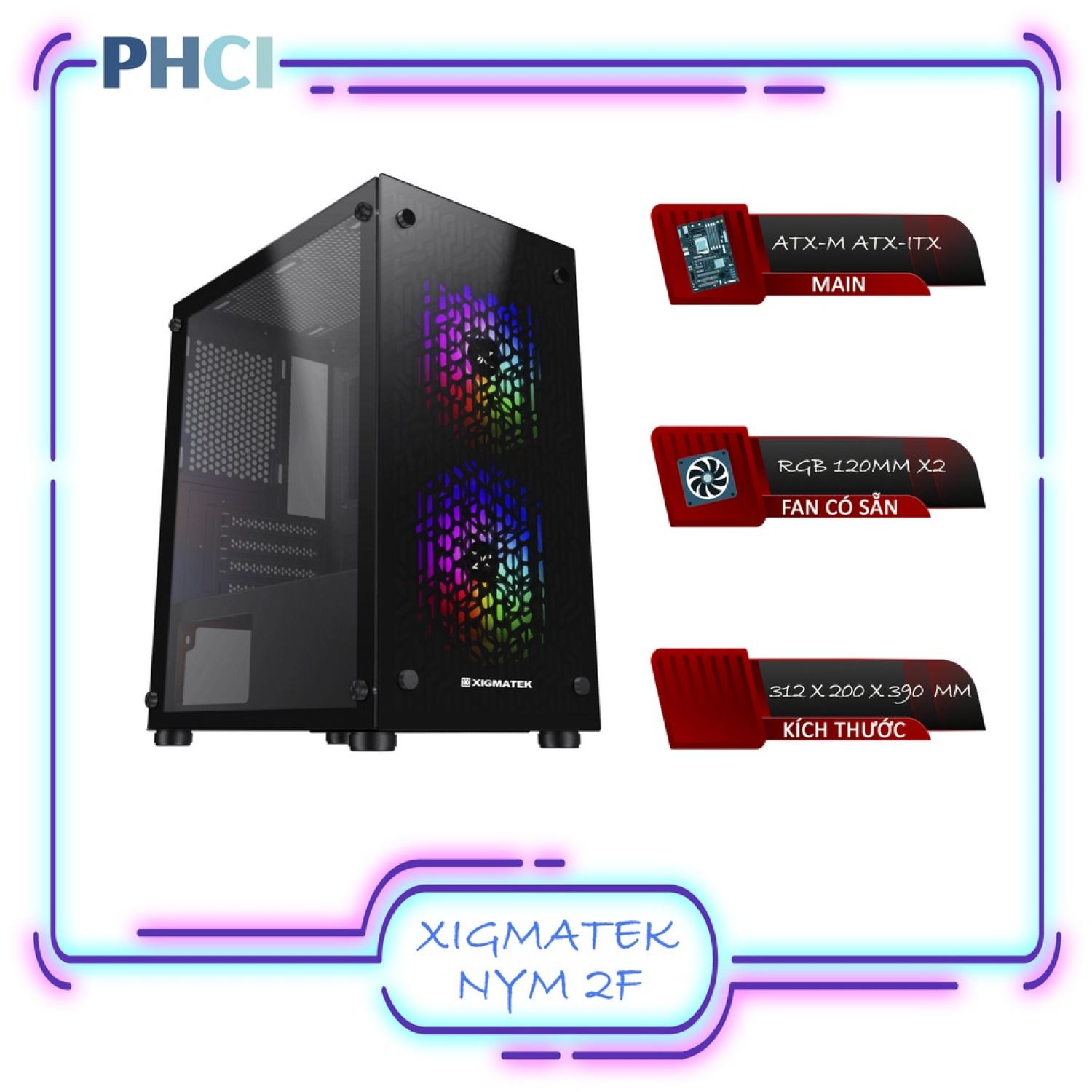 Vỏ case máy tính Xigmatek NYM 2F