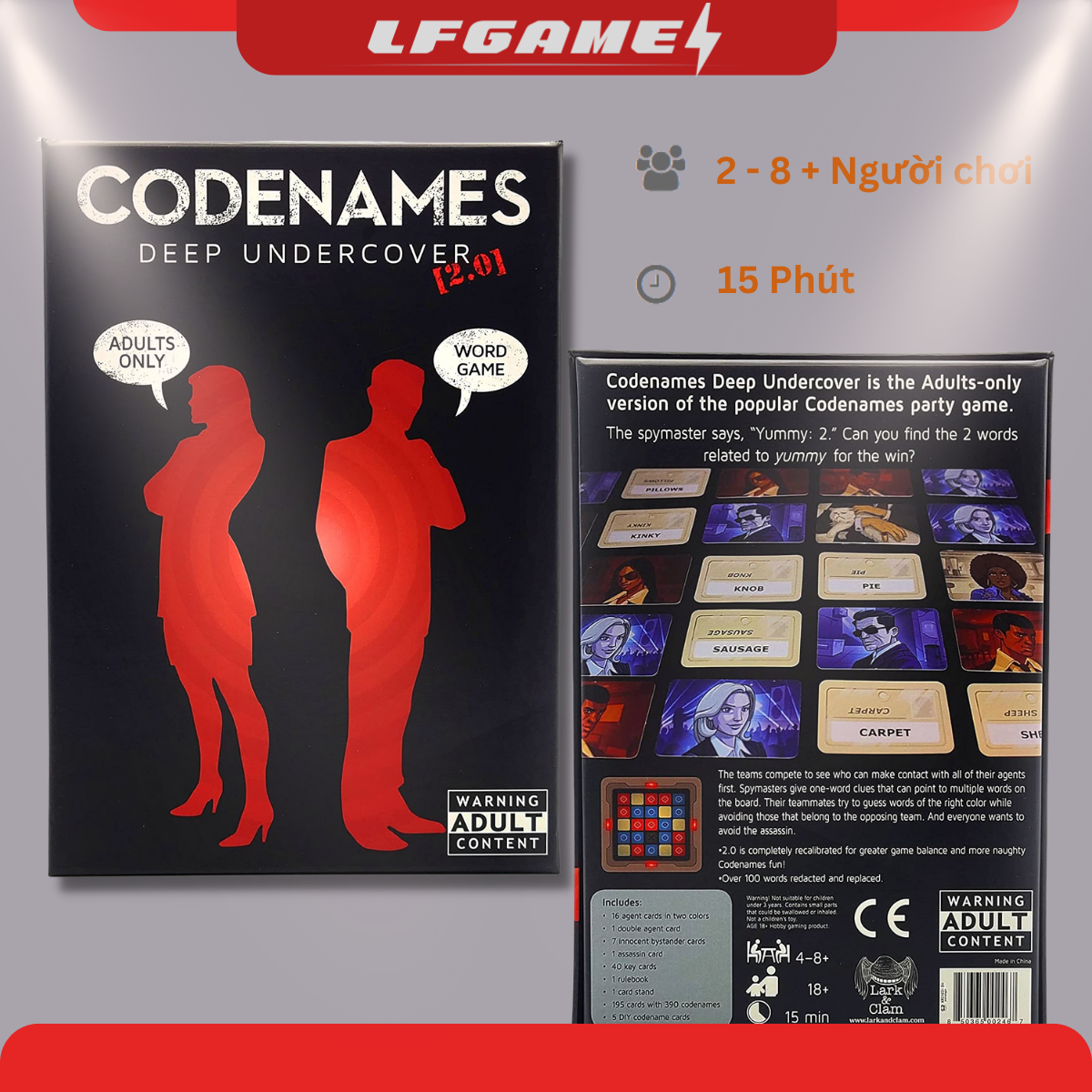[Bản cao cấp] Bộ Trò chơi Boardgame Codenames - Codenames Picture Words Duet Deep Under Cover tiếng anh