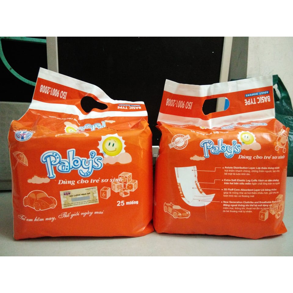 Tã lót sơ sinh Pabys cho bé . 1 bịch gồm 30 miếng.,