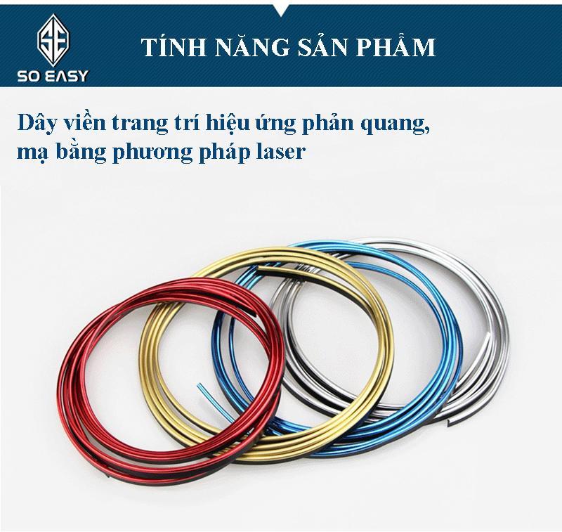 Cuộn dây nhựa 5 mét mềm, chỉ nẹp dán viền trang trí nội thất xe hơi, ô tô khe táp lô, bảng điều khiển, loa, hộp số_C082-DVNT
