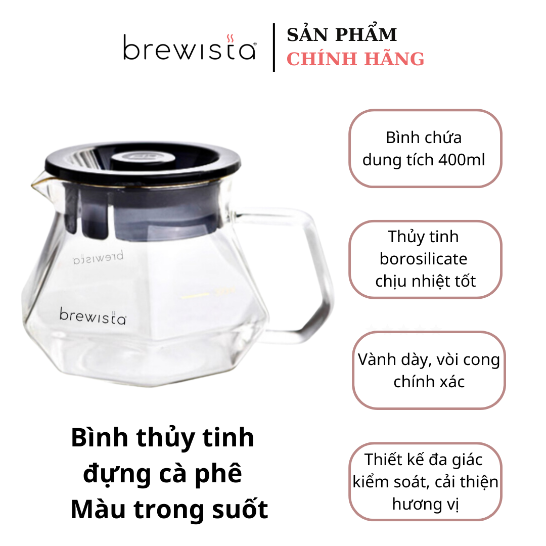 Bình chứa cà phê Server Brewista X-series 400ml - Gilded Border