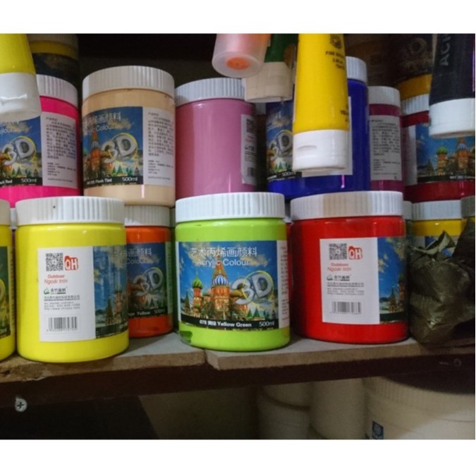 Màu Acrylic ngoài trời 500ml,inbox shop màu muốn mua