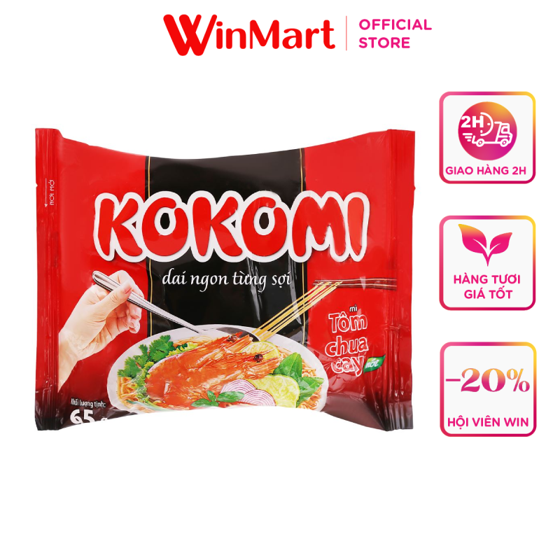 - Mỳ gói ăn liềnvị tôm chua cay Kokomi65g