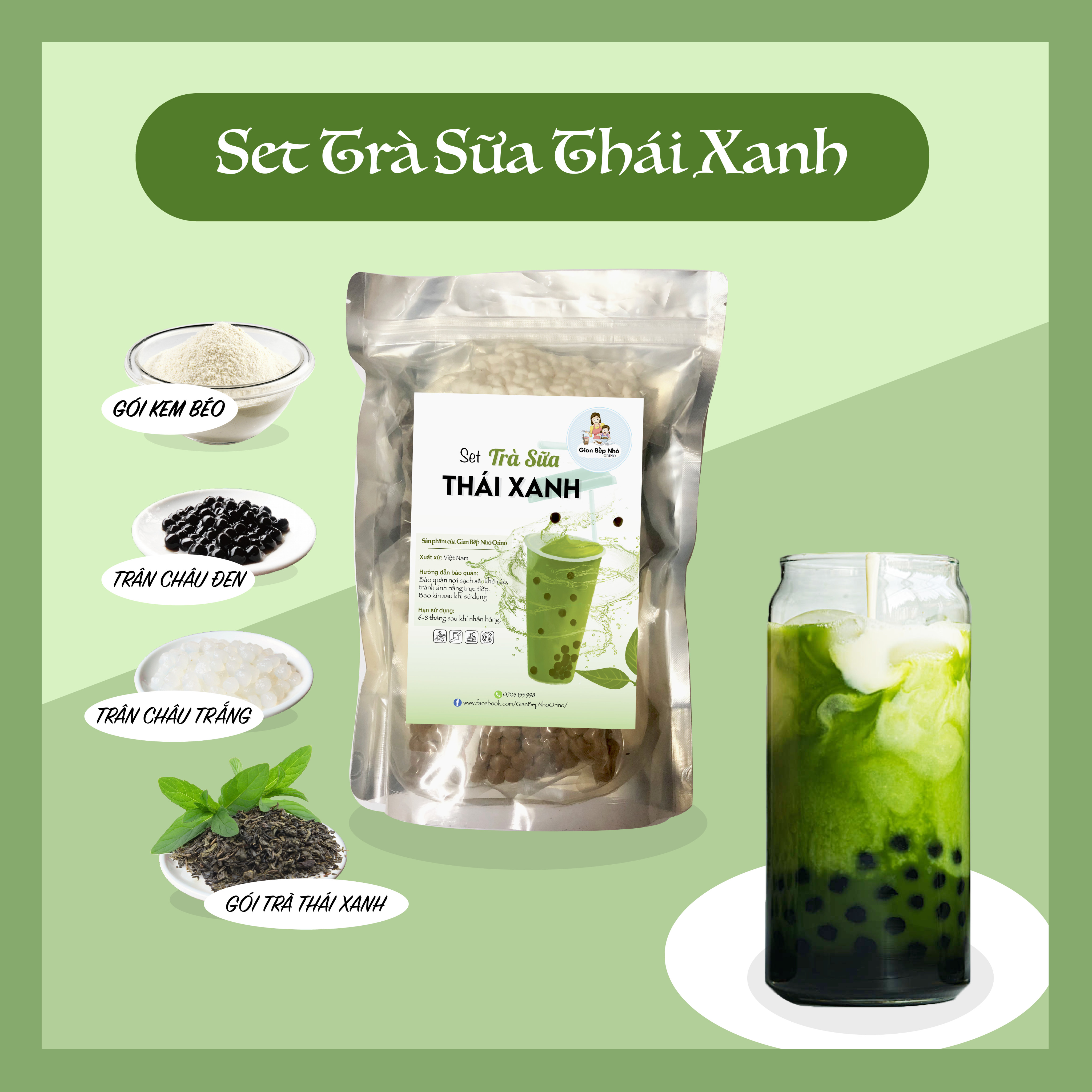 [HCM] Set Nguyên Liệu Tự Pha Trà Sữa Thái Đỏ (30-35 ly)