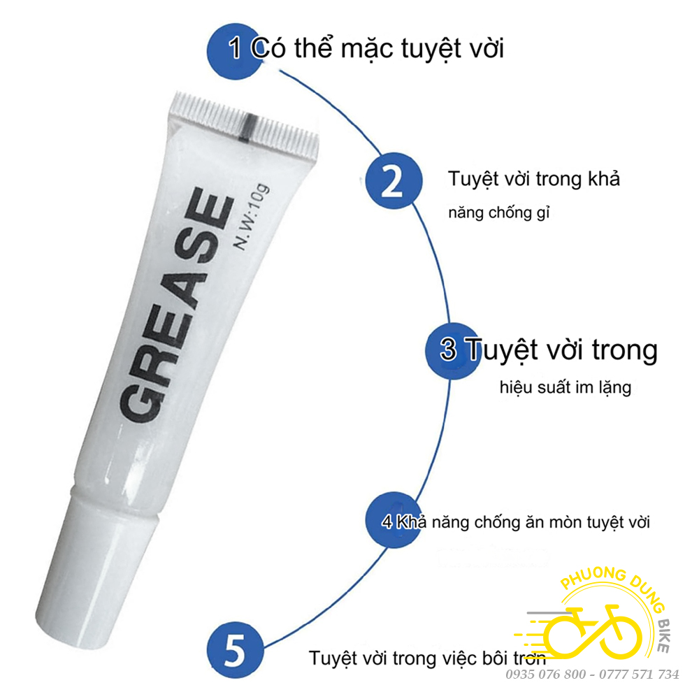 Mỡ bôi bảo dưỡng cho cối líp Ratchet, Pawl hoặc vòng bi Ceramic xe đạp Grease 10G