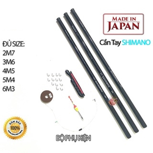 [Xả Kho] Cần Câu Tay SHIMANO Cacbon Cao Cấp, Đủ size để bạn lựa chọn